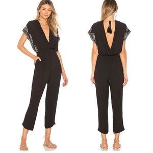 L*Space Raquel Embroidered Black Jumpsuit